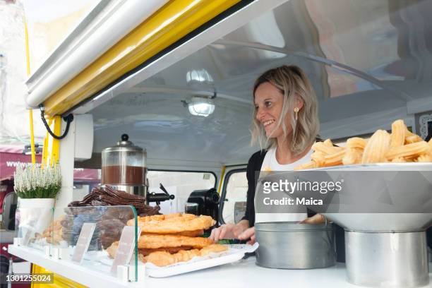 churreria,food truck - shortbread stock pictures, royalty-free photos & images