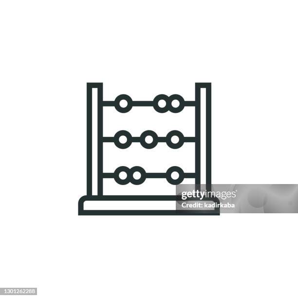 ilustraciones, imágenes clip art, dibujos animados e iconos de stock de icono de la línea de ábaco - abaco
