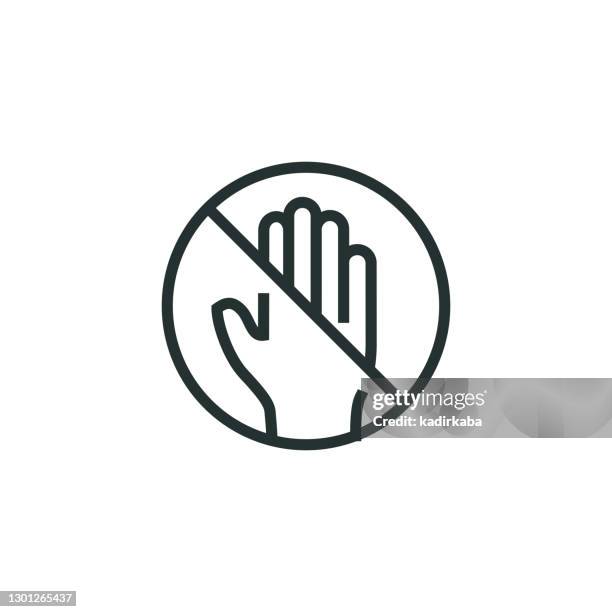 don't touch line icon - avoidance stock illustrations