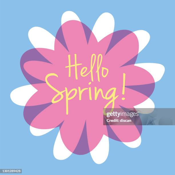 spring background with flowers. - hello summer stock illustrations