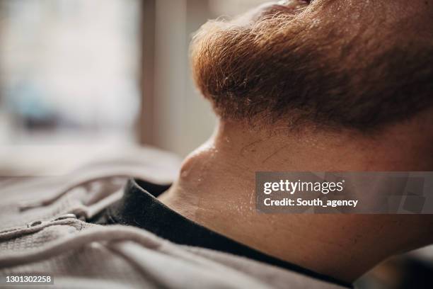 close up of a man's beard - throat stock pictures, royalty-free photos & images