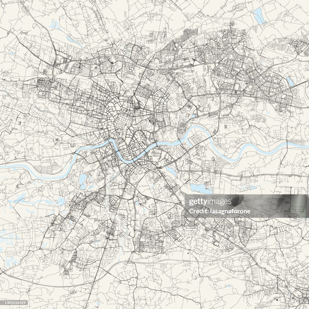 Krakow, Poland Vector Map