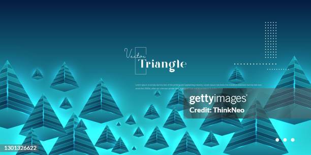 abstract blue 3d pyramids background. vector illustration - fly poster texture stock illustrations