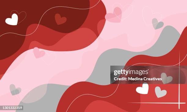 ilustraciones, imágenes clip art, dibujos animados e iconos de stock de precioso fondo rojo decorado con corazones - flamingo heart