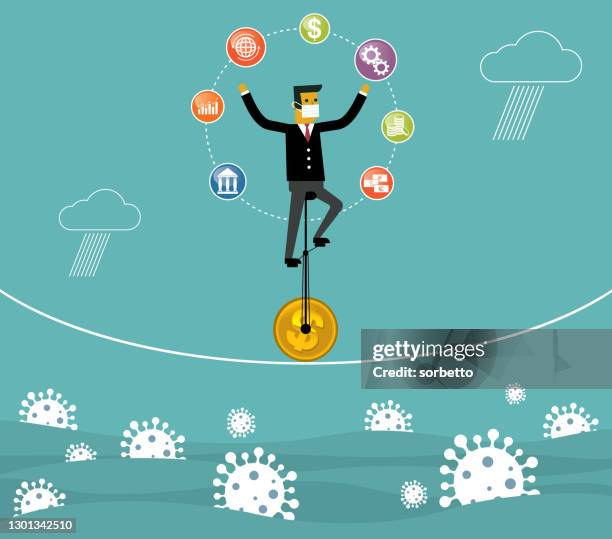 balance of business - businessman - deadly exchange stock illustrations