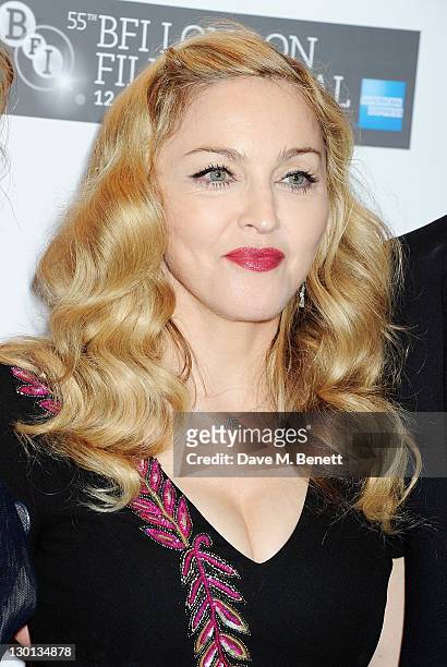 Filmmaker Madonna attends the Premiere of W.E. During the 55th BFI London Film Festival at Empire Leicester Square on October 23, 2011 in London,...