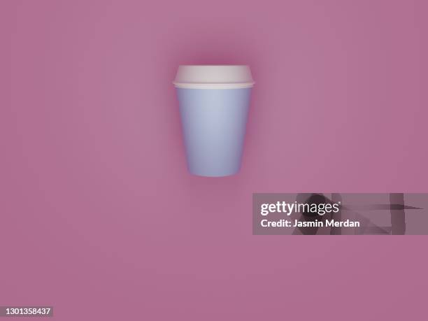 reusable cup on pink - coffee cup disposable stock pictures, royalty-free photos & images