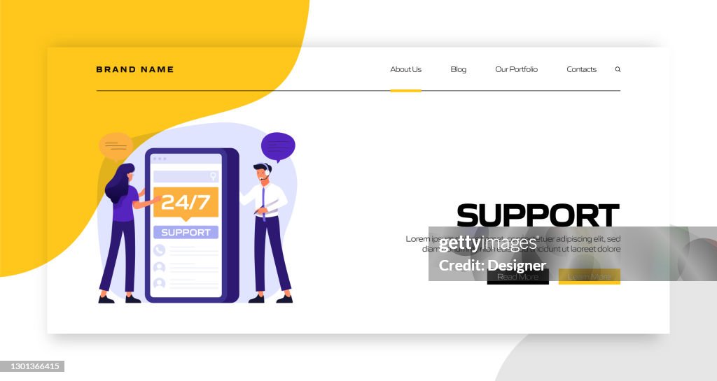 Support Concept Vector Illustration For Landing Page Template Website ...