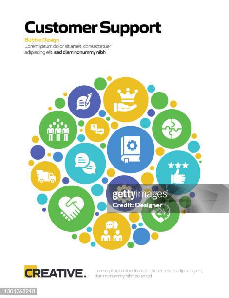 customer support related modern style vector illustration - question answer stock illustrations