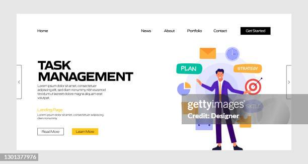 Task Management Concept Vector Illustration For Landing Page Template ...