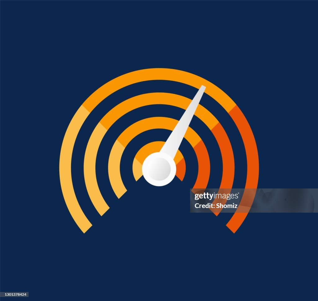Icono vectorial de marcación del indicador del velocímetro aislado