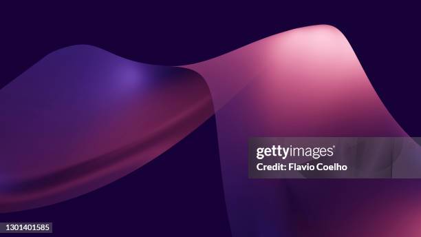 purple to pink gradient wave on purple background - fokus-auf-den-hintergrund stock-fotos und bilder