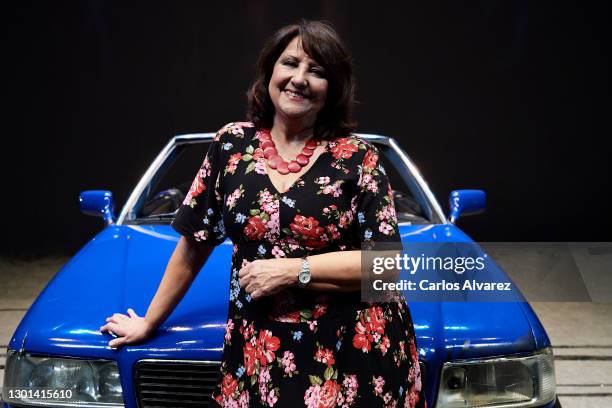 Actress Soledad Mallol poses on stage during the 'Blablacoche' Theatre Play at the Teatros del Canal on February 10, 2021 in Madrid, Spain.