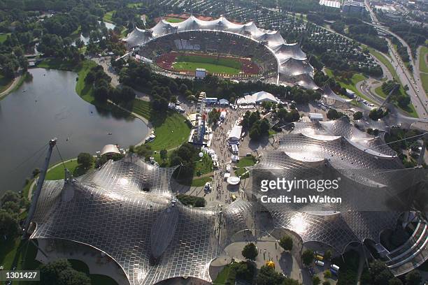 General View of the Olympic Stadium during the 18th European Championships in Athletics at the Olympic Stadium in Munich, Germany on August 9, 2002.