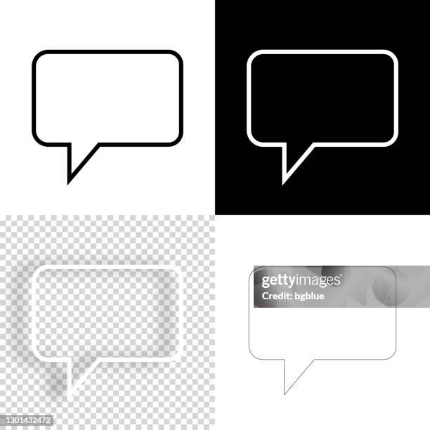 speech bubble. icon for design. blank, white and black backgrounds - line icon - question bubble stock illustrations