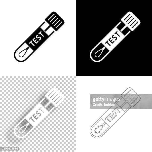 cotton swab test tube. icon for design. blank, white and black backgrounds - line icon - saliva bodily fluid stock illustrations