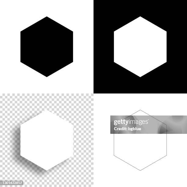 bildbanksillustrationer, clip art samt tecknat material och ikoner med hexagon. ikon för design. tom, vit och svart bakgrund - ikonen linje - low poly