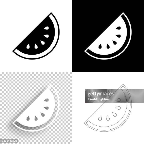 slice of watermelon. icon for design. blank, white and black backgrounds - line icon - fruit black background stock illustrations