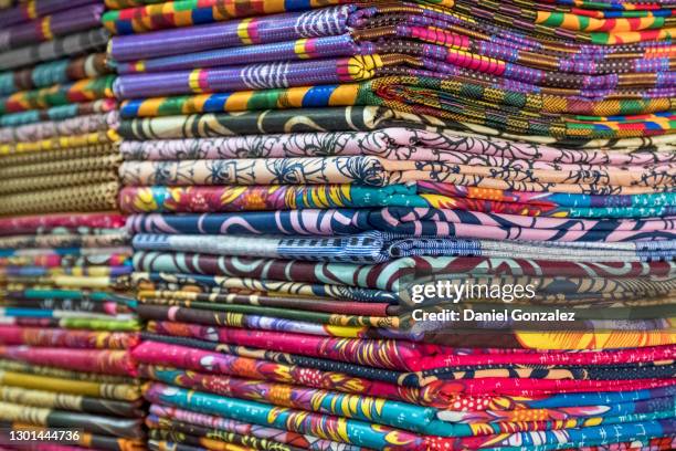 colored fabrics - africa craft bildbanksfoton och bilder