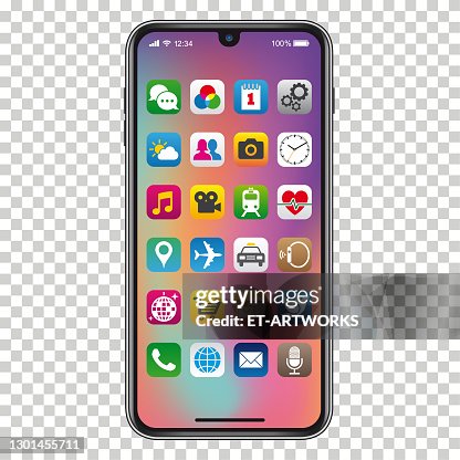 Smartphone mit App-Symbolen Smartphone mit App-Symbolen