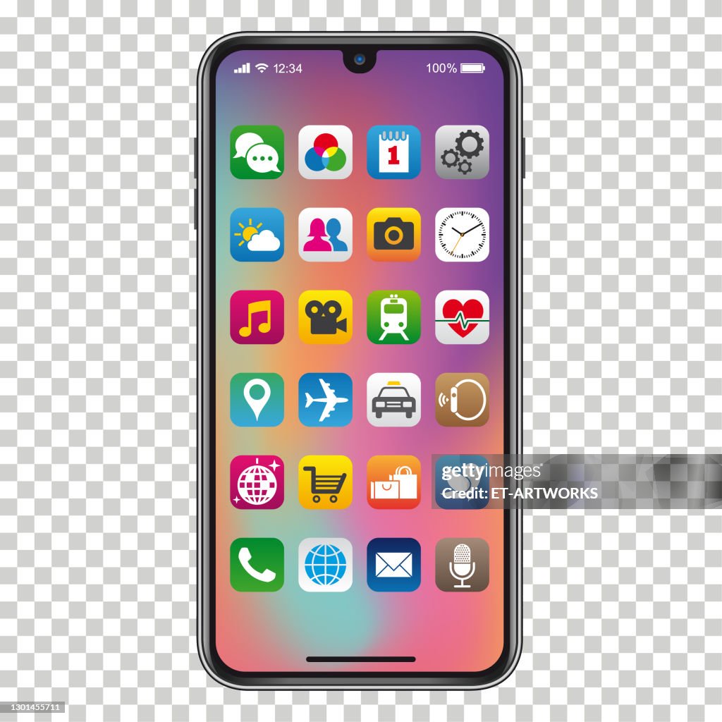 Smartphone with app icons