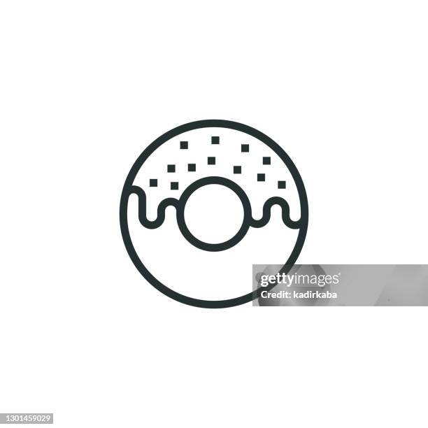 donut line icon - candy wrapper stock illustrations