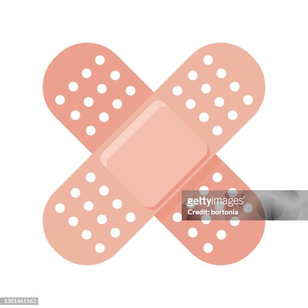 adhesive bandages vaccine icon - patch stock illustrations
