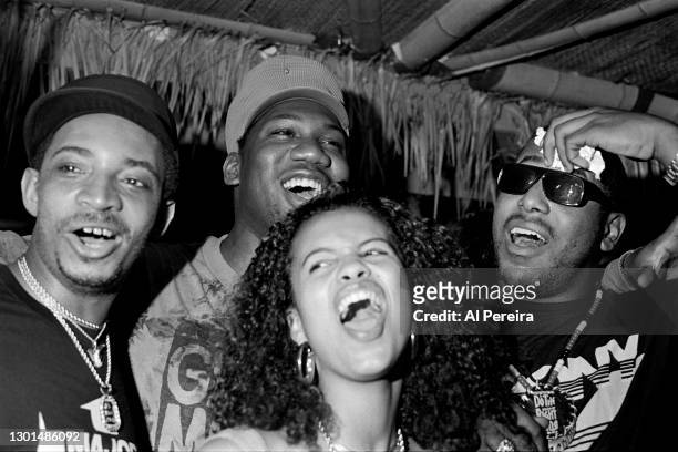Rappers Kool DJ Red Alert , KRS-One , Neneh Cherry and Tone Loc attend a Platinum Record Party to celebrate the "Lōc-ed After Dark" by Tone Loc on...