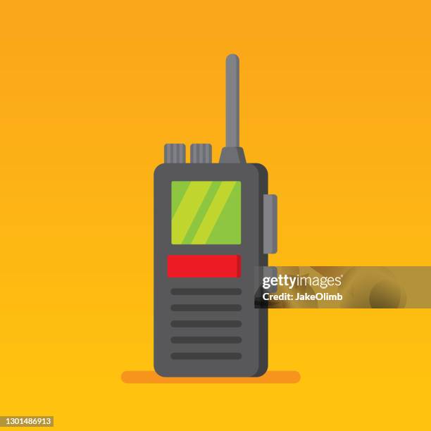 walkie talkie icon flat 2 - walkie talkie stock illustrations