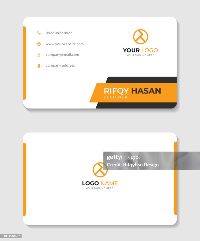 Modern Business Card with Two Sides Card. Company card.