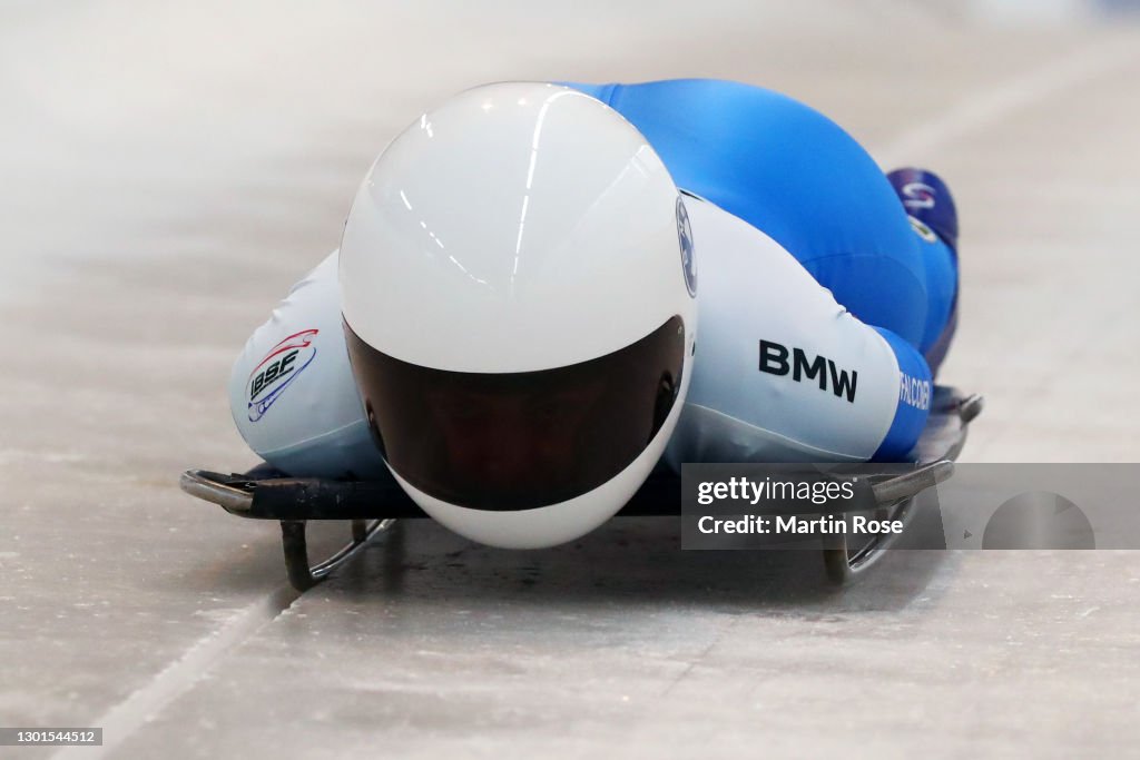 Skeleton Rarcing Alessia Crippa of Italy competes in her first run in Women's Skeleton ...