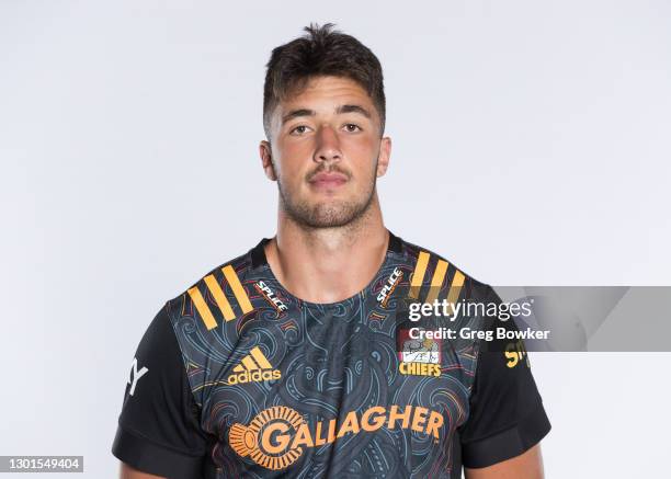 Josh Lord poses during the Chiefs 2021 team headshots session at Chiefs HQ on February 10, 2021 in Hamilton, New Zealand.