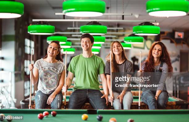 hppiness friend at the billiards - college dorm party stock pictures, royalty-free photos & images