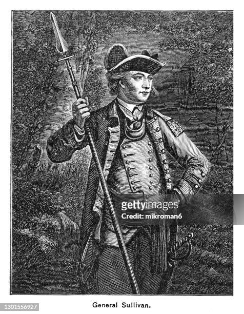 portrait of general john sullivan, irish-american general in the revolutionary war - american revolution soldier stock pictures, royalty-free photos & images