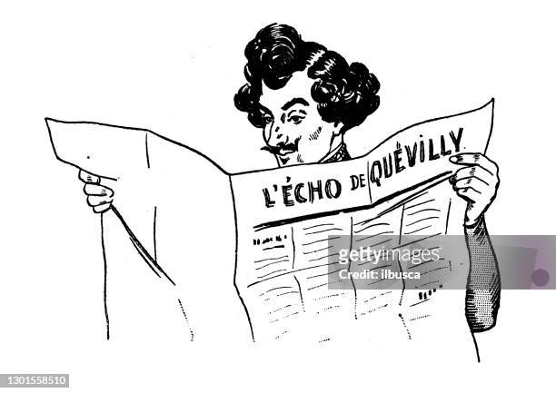 Reading Newspaper Cartoon Photos and Premium High Res Pictures - Getty  Images