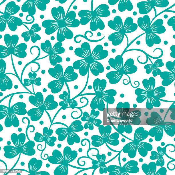 clover seamless pattern . - shamrock stock illustrations