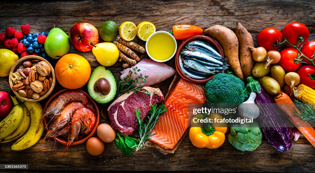 Paleo diet healthy food background