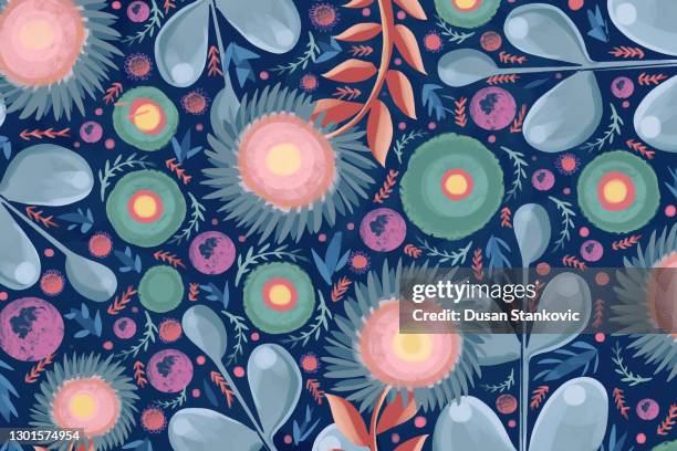 spring floral seamless pattern - spring mix stock illustrations