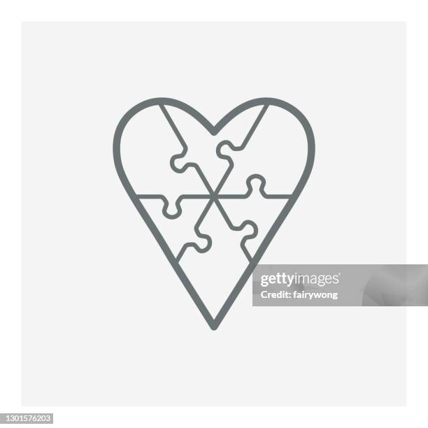 love puzzle icon - rubix cube stock illustrations