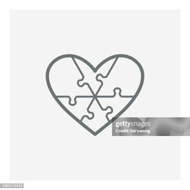 love puzzle icon - rubix cube stock illustrations