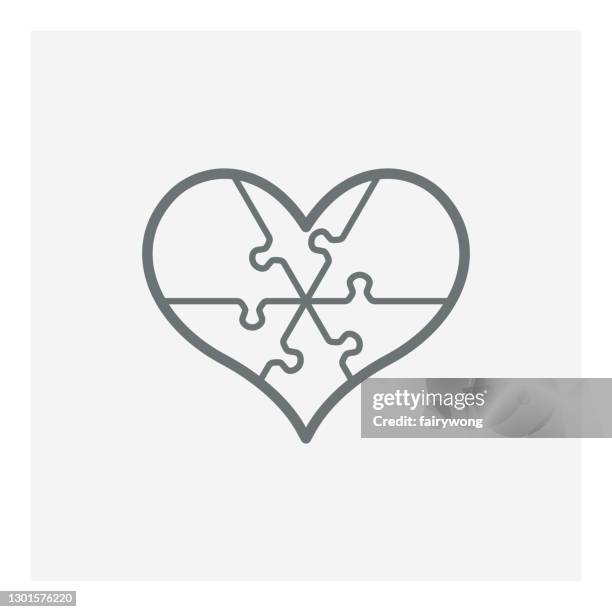 love puzzle icon - rubix cube stock illustrations