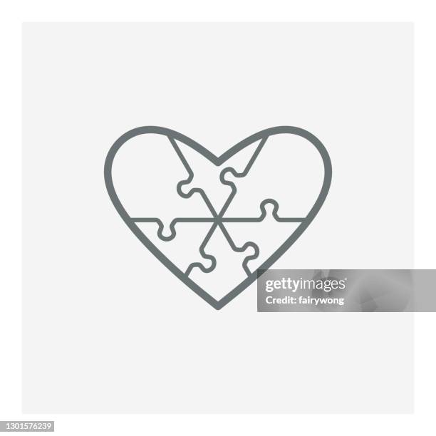 love puzzle icon - rubix cube stock illustrations