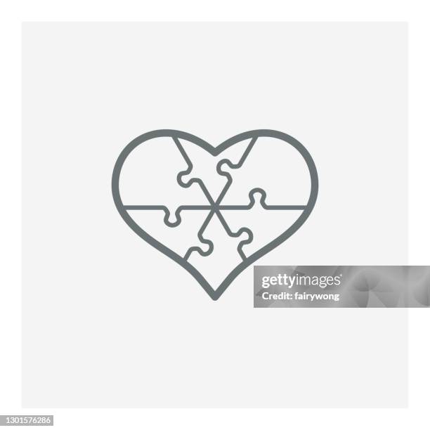 love puzzle icon - rubix cube stock illustrations