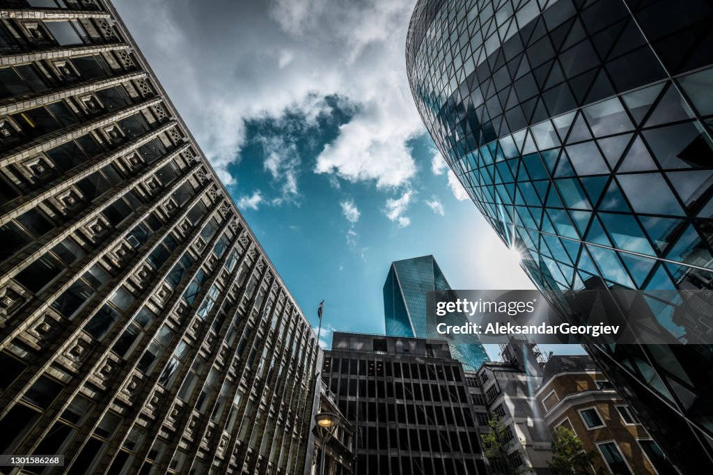 The Gherkin And The Shard In London, UK