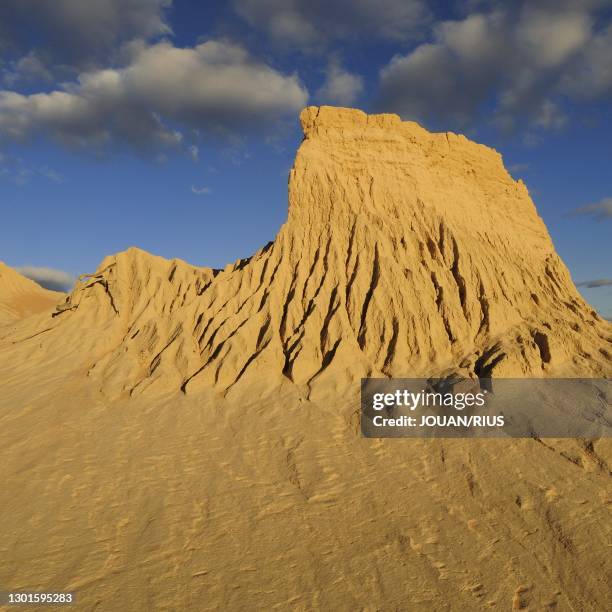 Structures de boue et de sable érodées des "Murailles de Chine", dans le parc national Mungo, en Nouvelle-Galles du Sud, en Australie, en 2009.