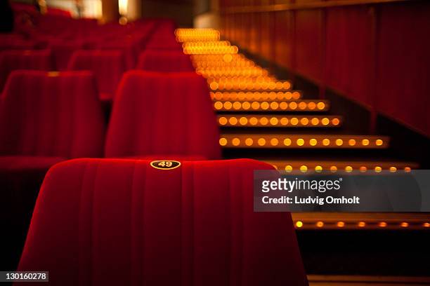 cinema theater seat - cinema seats stockfoto's en -beelden