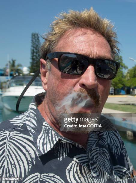 Portrait du milliardaire américain John Mc Afee créateur du logiciel antivirus du même nom le 6 juillet 2019 à la Havane, Cuba.