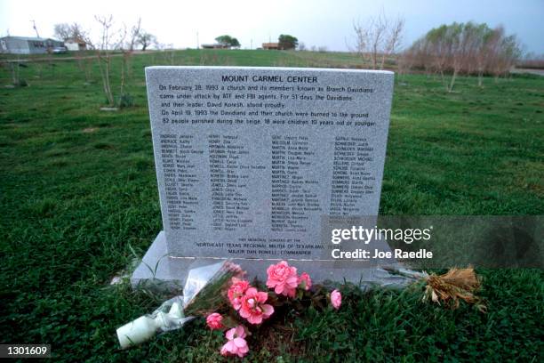 Memorial has been built at the site of the Branch Davidian compound outside Waco, Texas March 14, 2000. Jury selection is scheduled to begin June 19,...