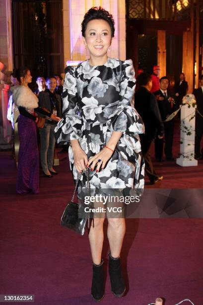 Actress Carina Lau attends Tianjin Wanda Mansion opening ceremony on October 23, 2011 in Tianjin, China.