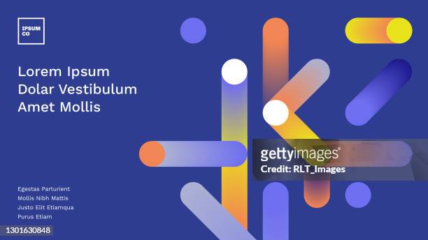 presentation title slide design layout with abstract geometric connection graphics - abstract stock illustrations